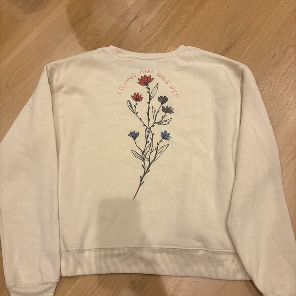 Taylor Swift Sweatshirt Loving Him Was Red Crewneck Pullover Taylor’s Version - Picture 4 of 4